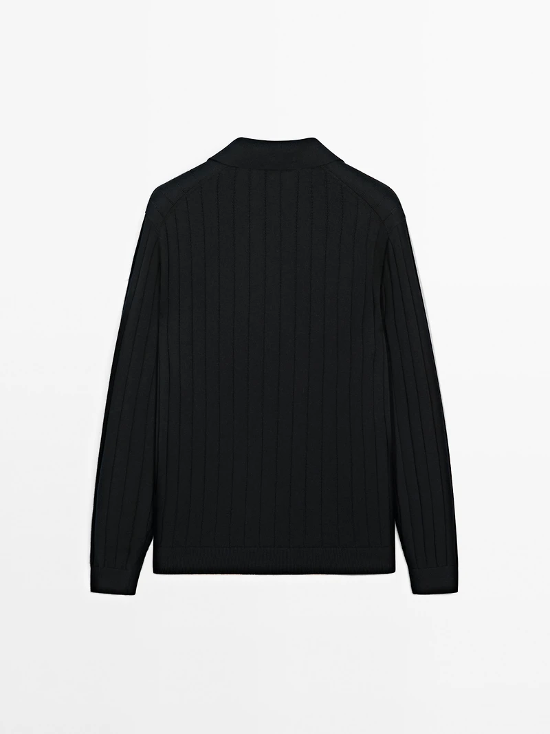 Pull polo manches longues