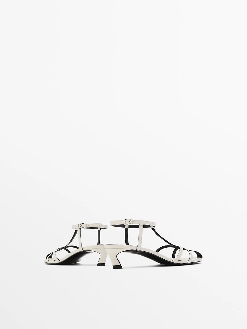 Strappy leather high-heel sandals