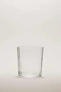 GLASS TUMBLER WITH LINE DESIGN