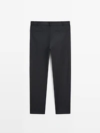 Pantalon en flanelle 100 % laine élastiqué sur le côté
