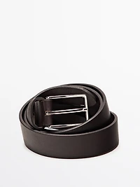 Ceinture boucle rectangulaire en cuir nappa