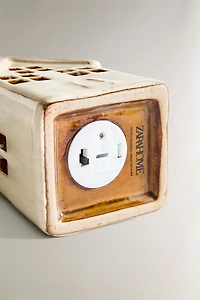 LIGHT-UP PORCELAIN HOUSE CHRISTMAS ORNAMENT