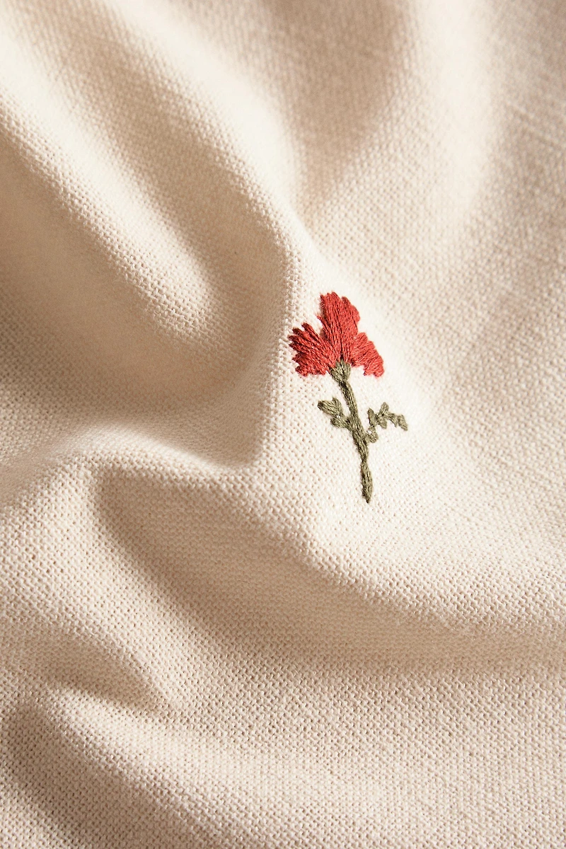 SET OF FLORAL EMBROIDERED NAPKINS (SET OF 2)