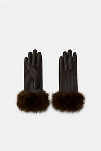 GANTS MATIÈRE SYNTHÉTIQUE EFFET FOURRURE
