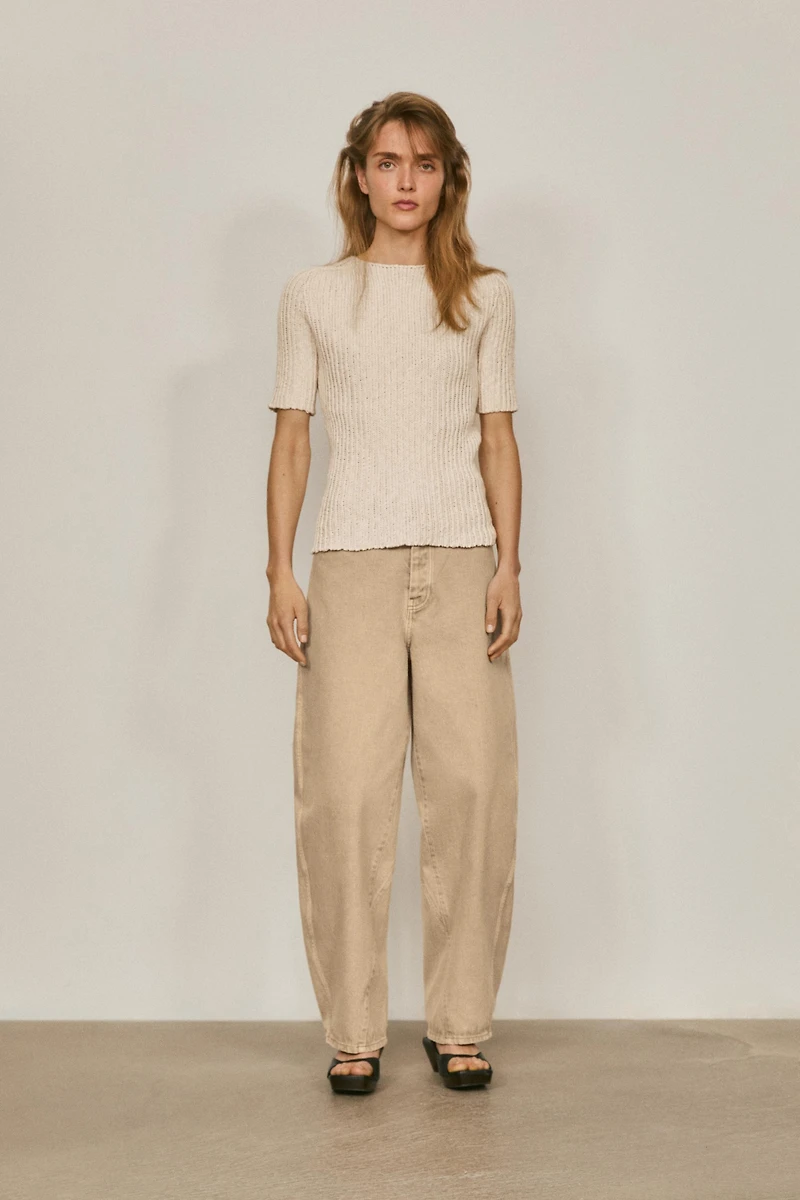 Linen blend textured knit sweater - LIMITED EDITION