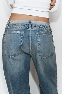 TRF MID-RISE FOLDED WAIST JEANS