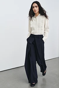 PANTALON LARGE À PLIS ZW COLLECTION