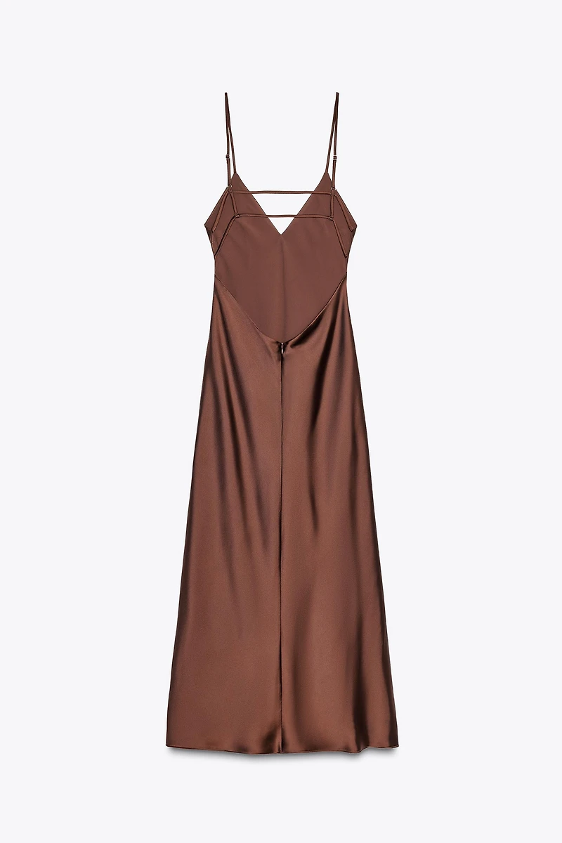 SATIN MIDI DRESS
