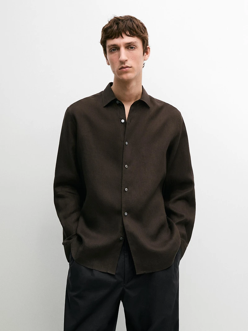 Extra fine regular fit linen shirt
