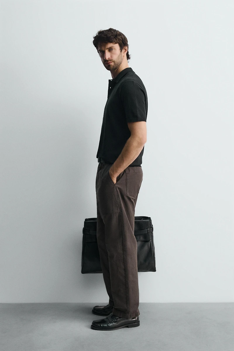 VISCOSE BLEND KNIT POLO SHIRT