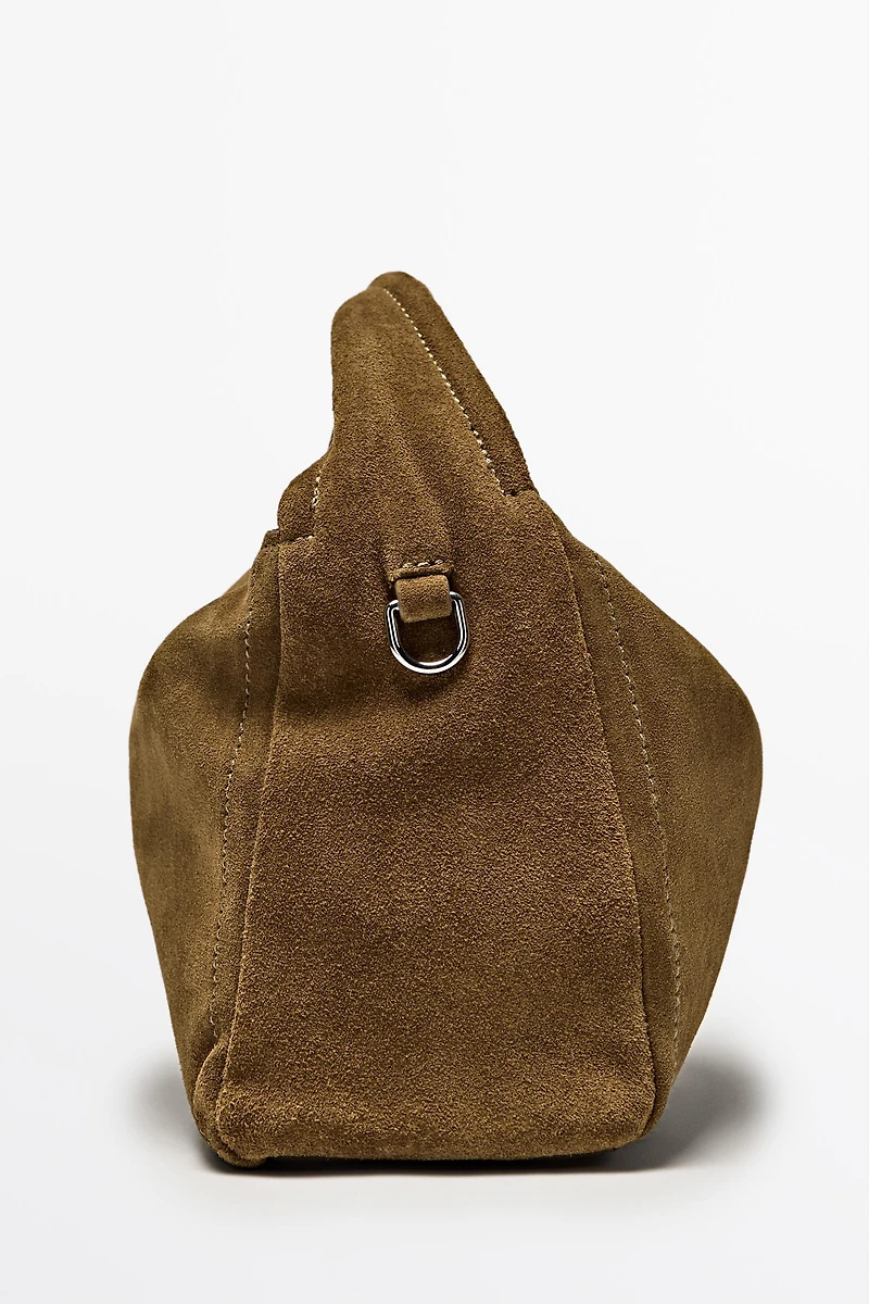 Sac bandoulière croûte de cuir