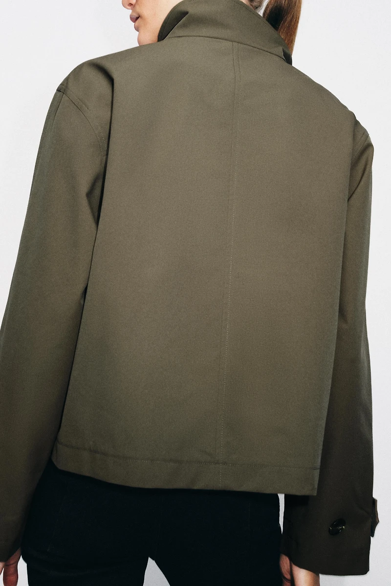 DOUBLE BREASTED SHORT TRENCH COAT