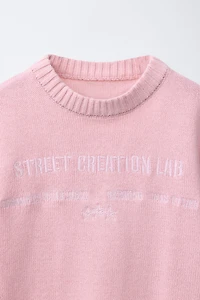 EMBROIDERED TEXT KNIT JUMPER