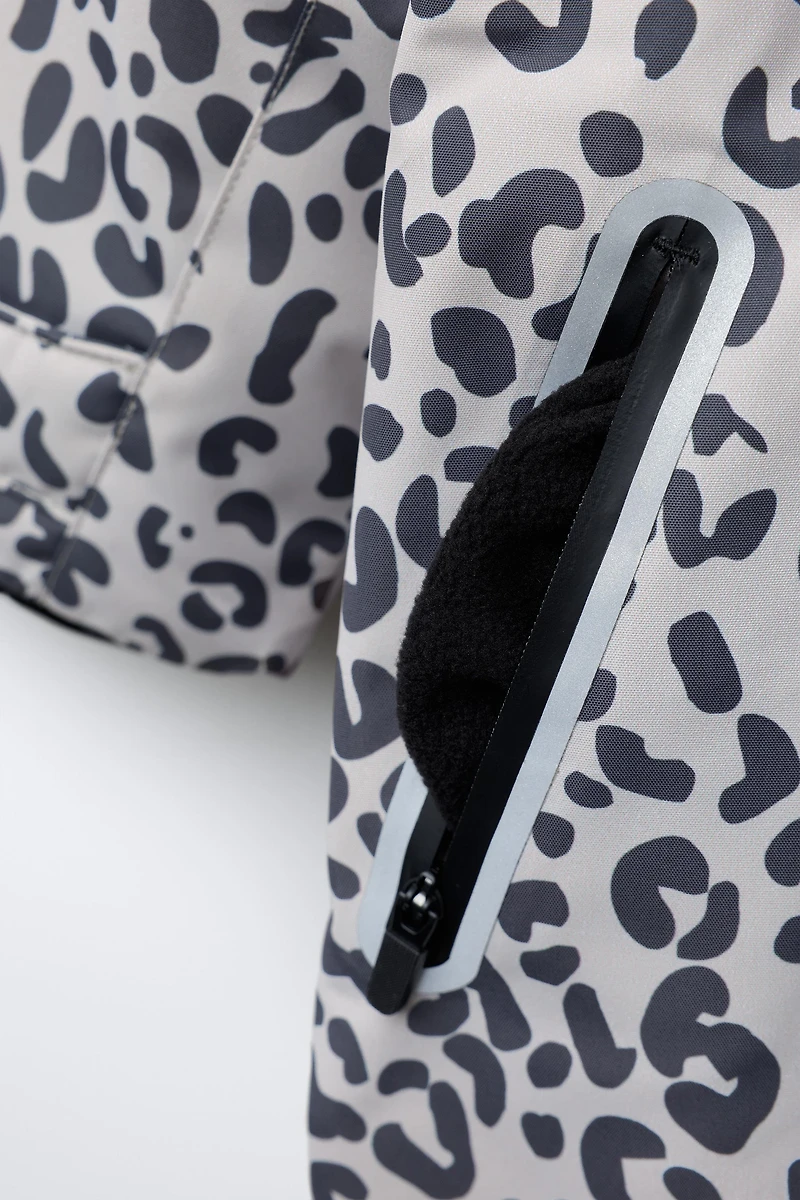 WATER RESISTANT AND WINDPROOF ANIMAL PRINT LONG JUMPSUIT