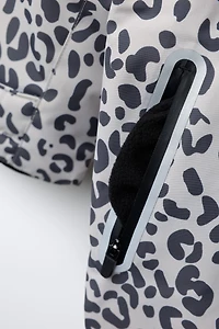 WATER RESISTANT AND WINDPROOF ANIMAL PRINT LONG JUMPSUIT