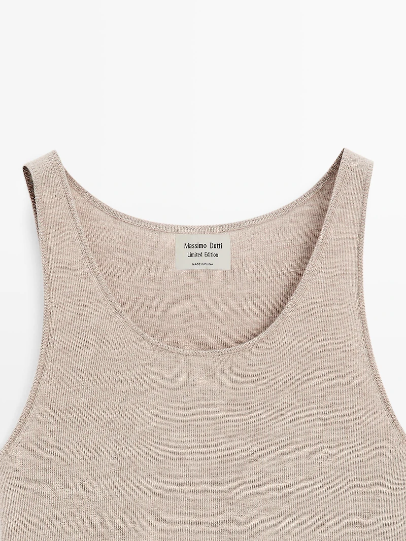 Long strappy knit top 100% cashmere - LIMITED