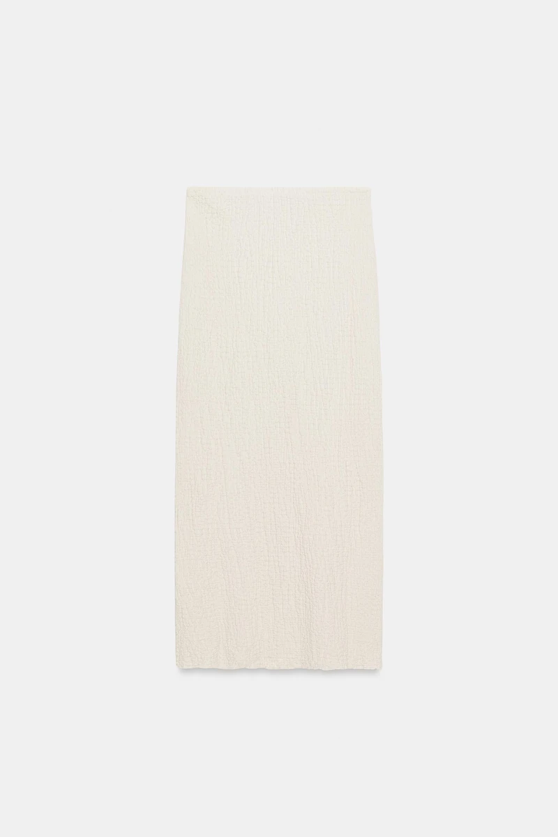 TEXTURED MIDI SKIRT