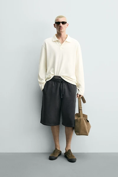 SHORT JOGGER RELAXED FIT EFFET DÉLAVÉ