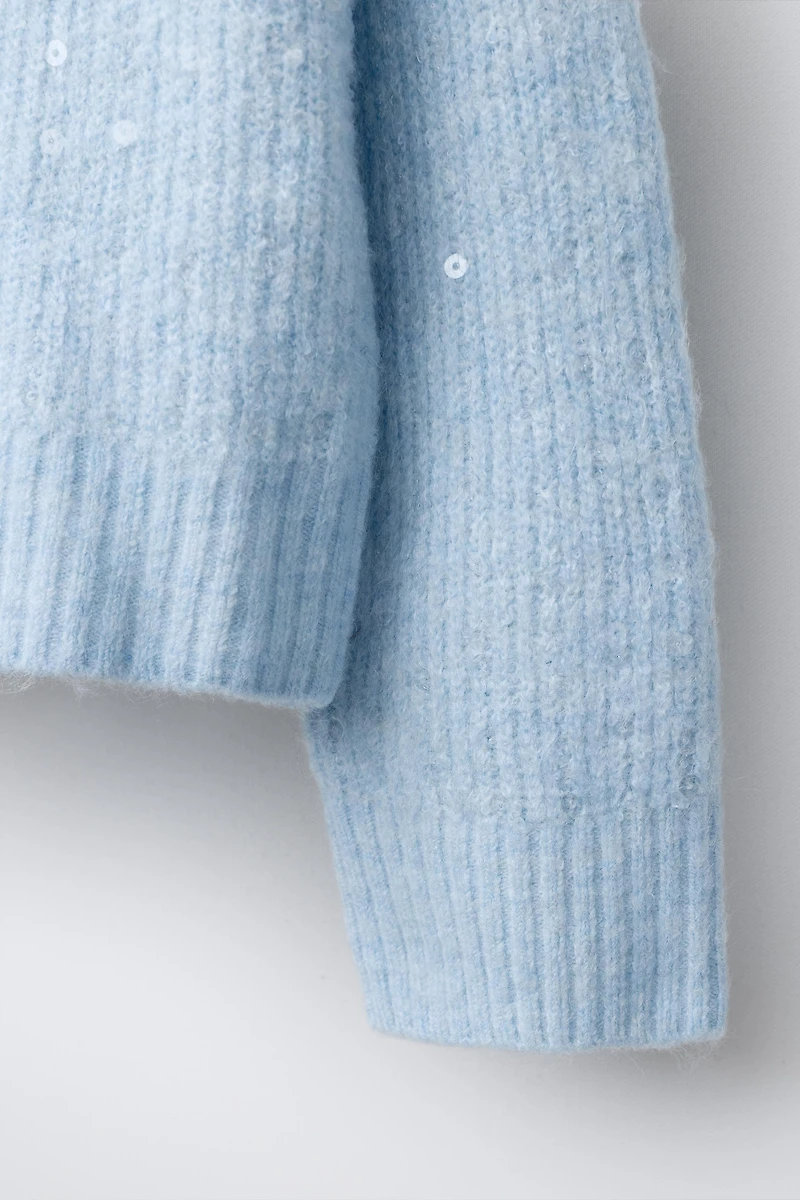 SEQUIN KNIT CARDIGAN