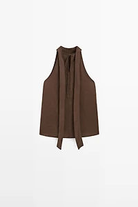 Flowing linen halter top