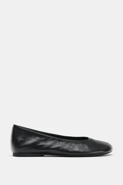 LEATHER FLAT BALLET FLATS