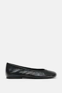 LEATHER FLAT BALLET FLATS