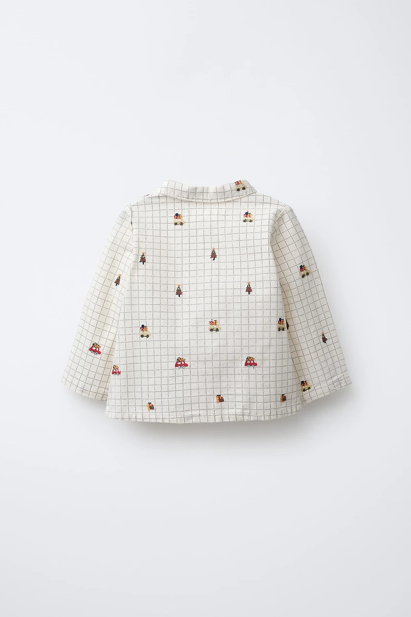 CHEMISE À CARREAUX AVEC DÉTAILS BRODÉS