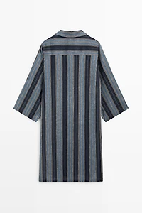 Striped linen cotton blend kaftan