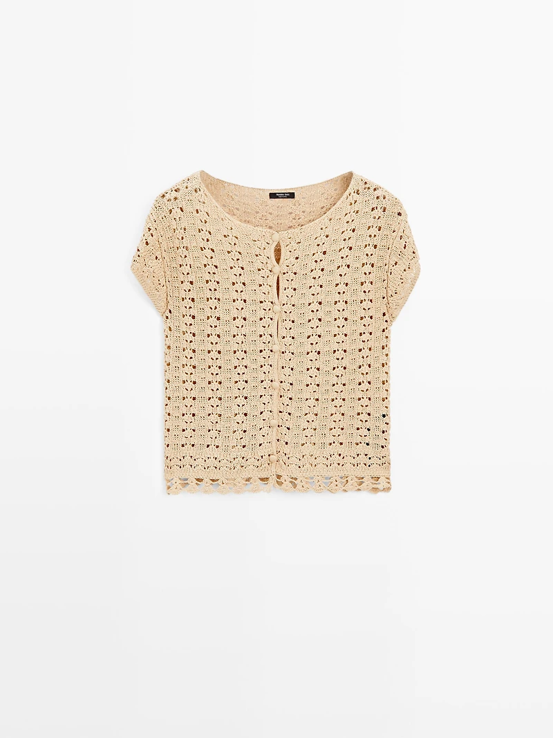 Cutwork crochet cardigan