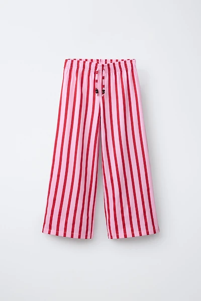 WIDE LEG STRIPED PANTS