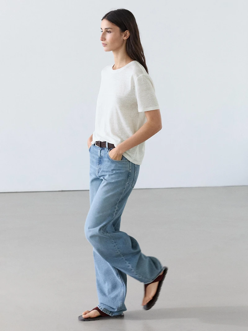 100% linen short sleeve T-shirt