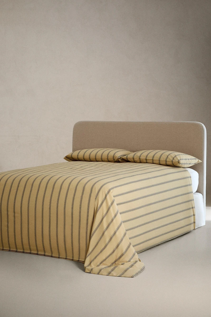 STRIPED PERCALE DUVET COVER (300 THREAD COUNT)