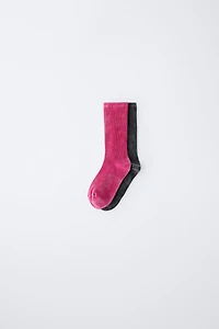 LOT DE DEUX CHAUSSETTES LONGUES EFFET DÉLAVÉ