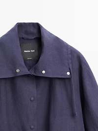 Veste bomber col fantaisie 100 % lin