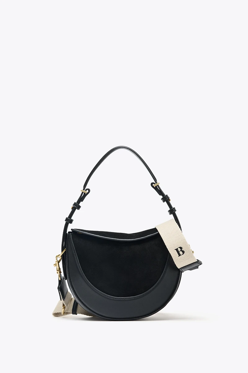 CROSSBODY BAG WITH LEATHER FLAP