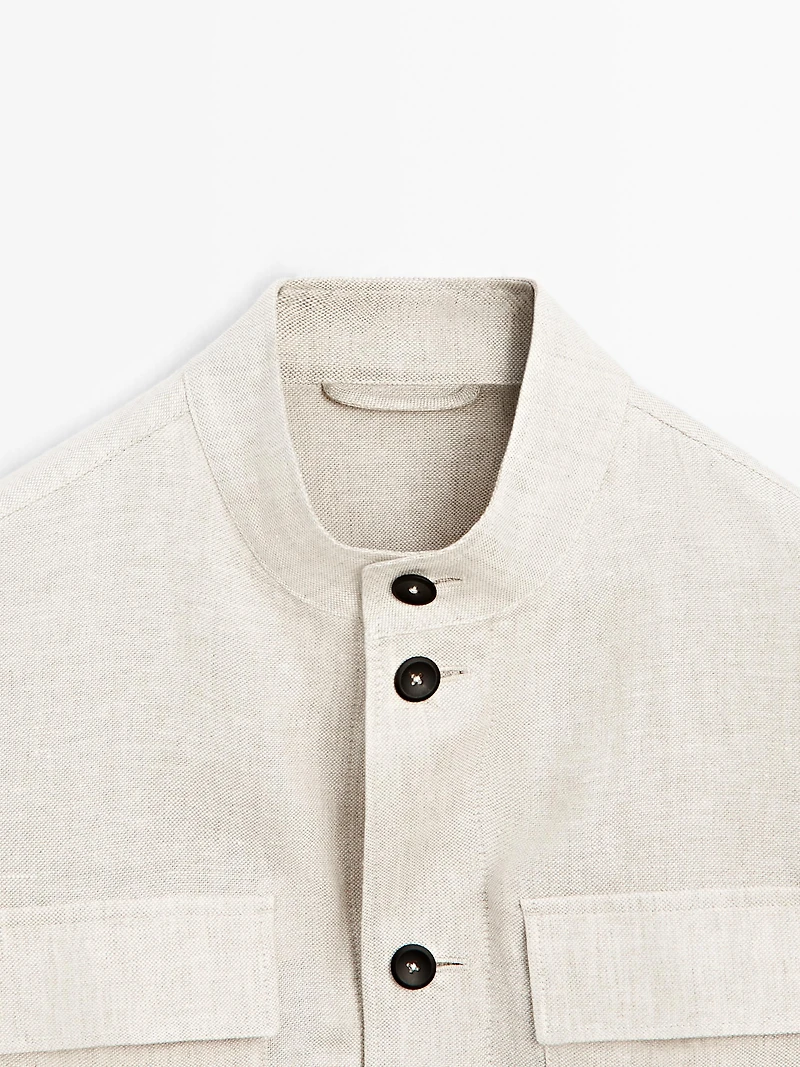 Total look linen overshirt