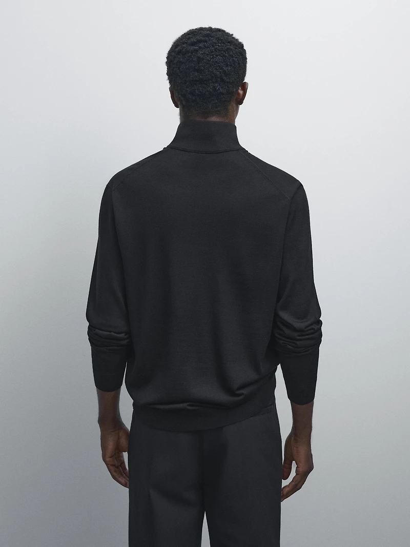 Quarter-zip knit sweater