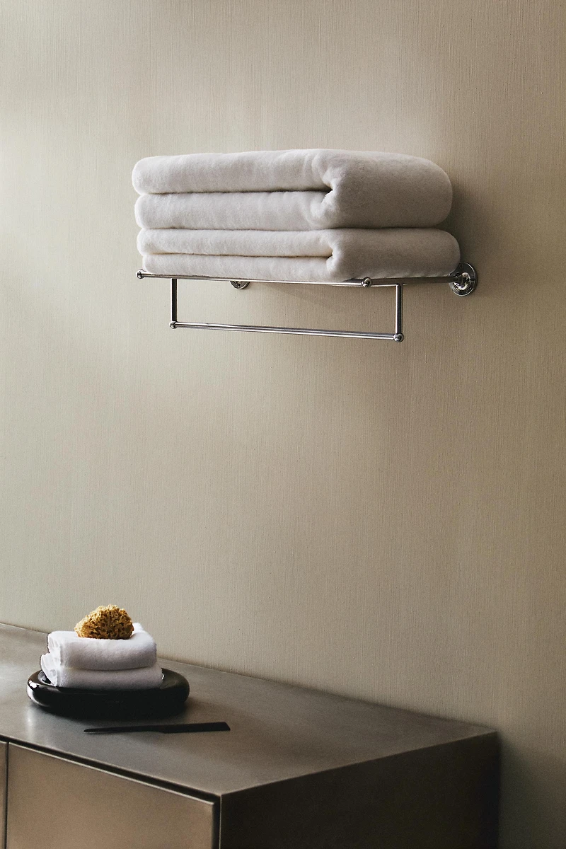 SILVER METAL BATH SHELF