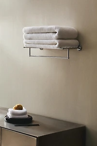 SILVER METAL BATH SHELF