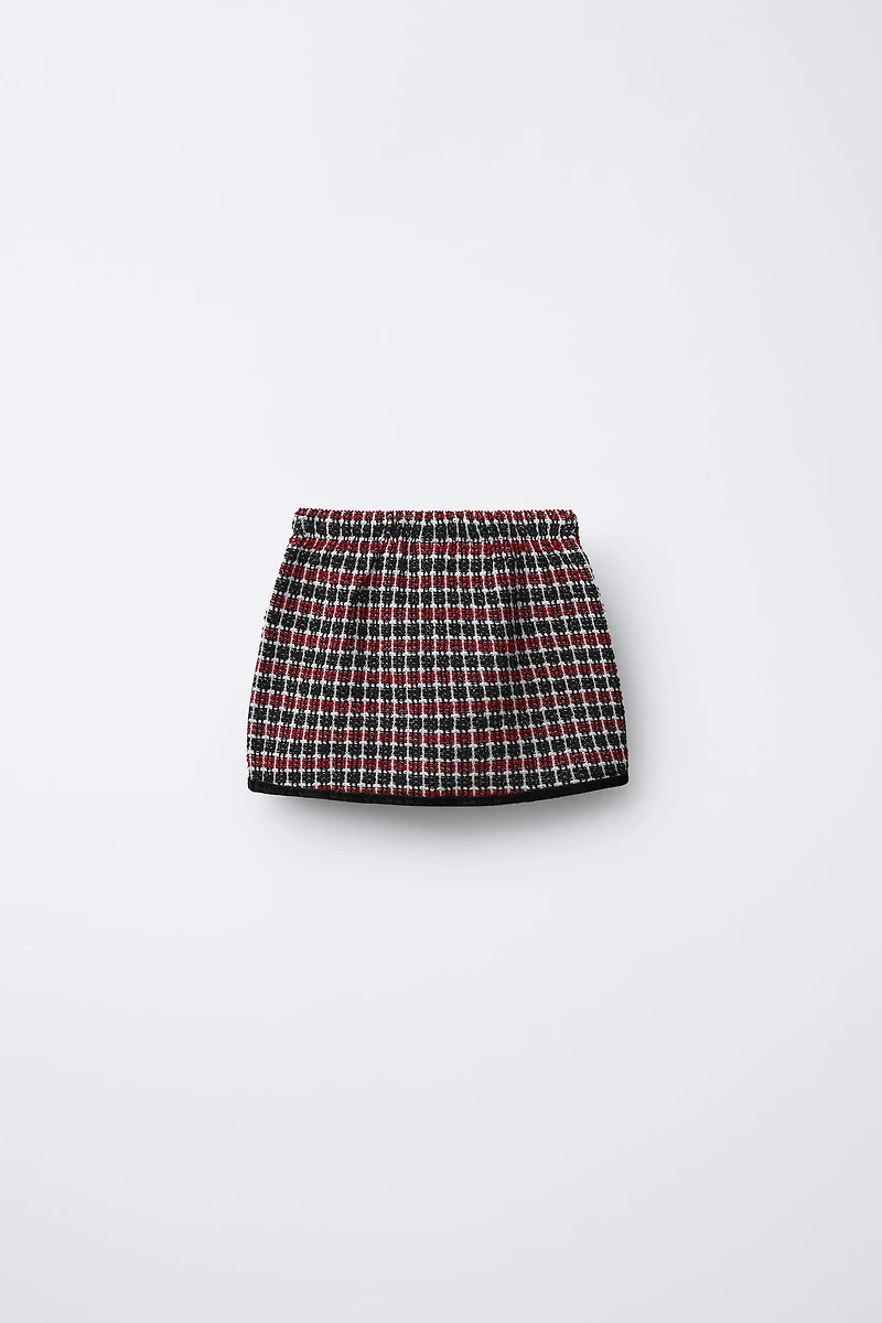 TEXTURED VELVET BOW SKIRT