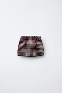 TEXTURED VELVET BOW SKIRT