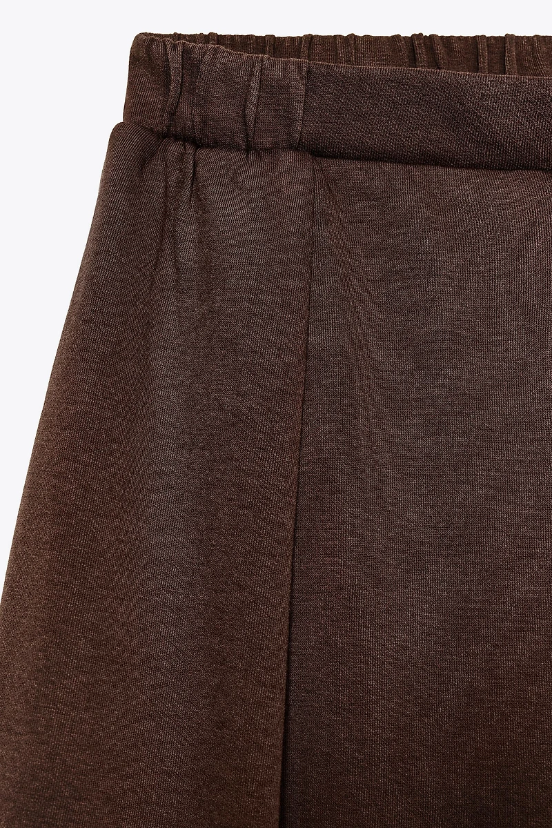 WASHED EFFECT INTERLOCK PANTS