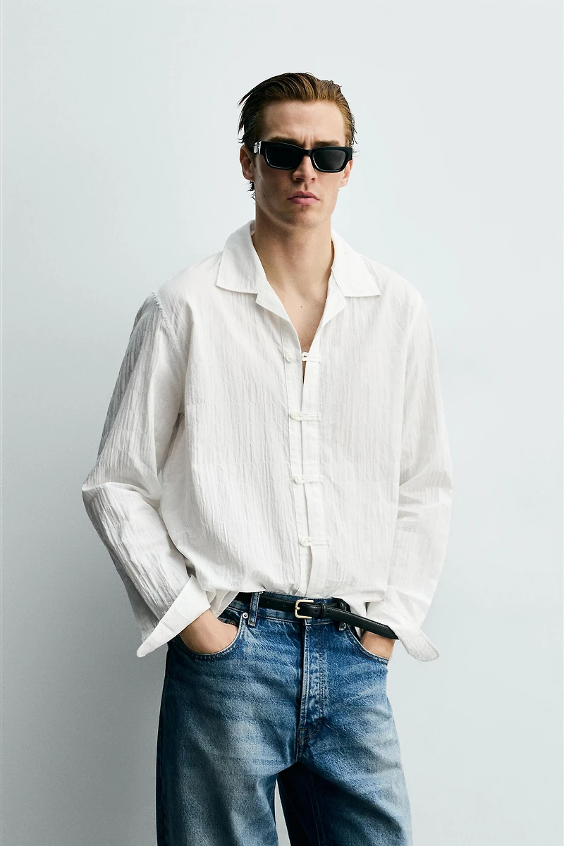 WRINKLED EFFECT RELAXED FIT SHIRT