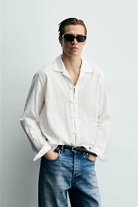WRINKLED EFFECT RELAXED FIT SHIRT