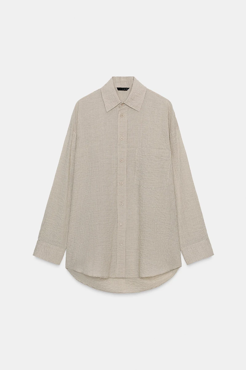 ZW COLLECTION TEXTURED OVERSIZED SHIRT