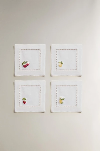 RAMIE FRUIT COASTERS (PACK OF 4)