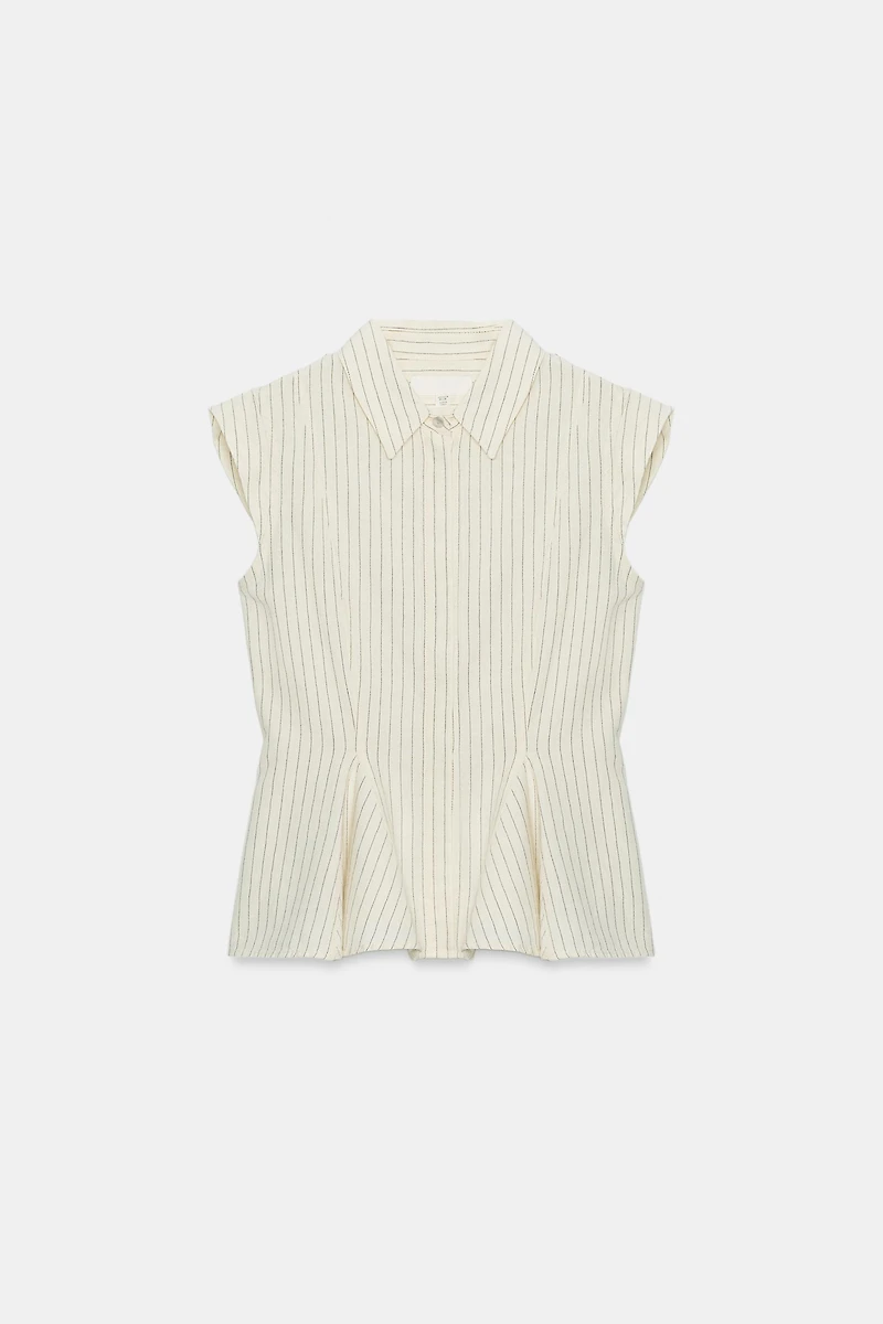 CHEMISE PEPLUM À RAYURES ZW COLLECTION