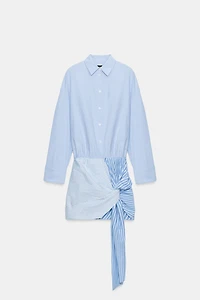 ROBE CHEMISE COURTE À NŒUD