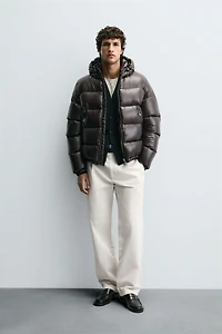 100% FEATHER WATER REPELLENT PUFFER JACKET