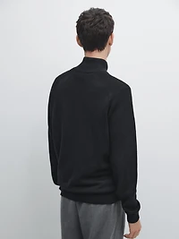 Knit cotton blend cardigan with raglan sleeves